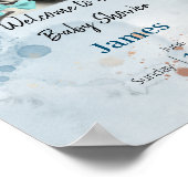 Safari wildone baby shower nodigBlue Poster (Hoek)