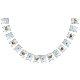 Safari wildone baby shower nodigBlue Vlaggetjes