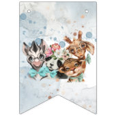 Safari wildone baby shower nodigBlue Vlaggetjes (Tweede vlag)