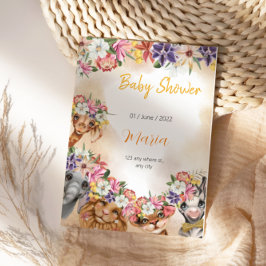 Safari wildone baby shower nodiggold bedankkaart