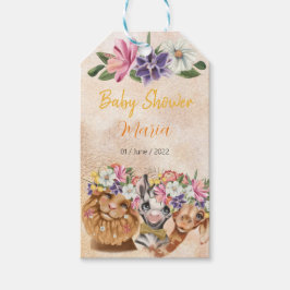 Safari wildone baby shower nodiggold cadeaulabel