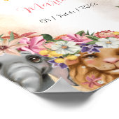 Safari wildone baby shower roze and gold poster (Hoek)