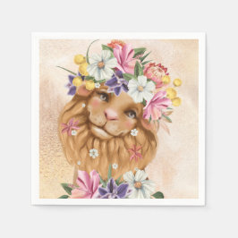 Safari wildone baby shower roze and gold servet