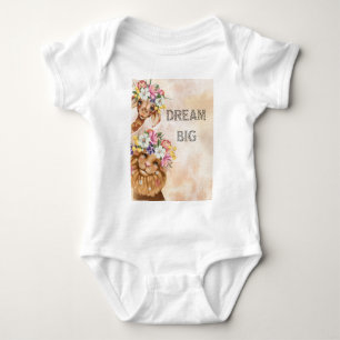 Safari wildone baby shower Roze baby body Romper