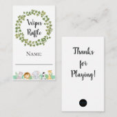 Safari Wipes Raffle Naam Ticket Informatiekaartje (Voorkant / Achterkant)