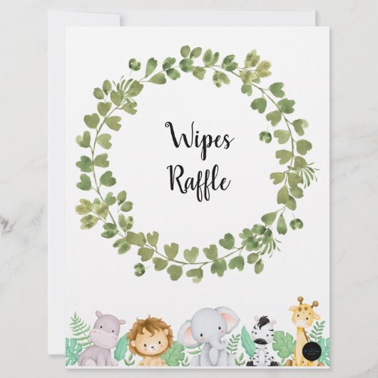 Safari Wipes Raffle Poster (Achterkant)