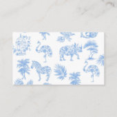 Safari Wit en Blauw Toile Douche Boeken voor Baby Informatiekaartje (Achterkant)