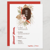 Safari Woestijn Boho Bloemen Bruiloft Menu Kaart (Voorkant / Achterkant)