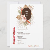 Safari Woestijn Boho Bloemen Bruiloft Menu Kaart (Voorkant)