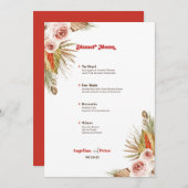 Safari Woestijn Boho Bloemen Bruiloft Menu Kaart (Voorkant / Achterkant)