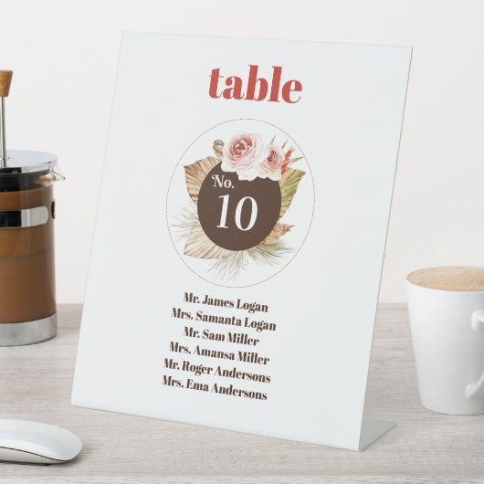 Safari Woestijn Boho Bloemen Bruiloft Reclamebord Met Voetstuk (Insitu)