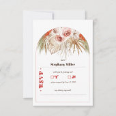 Safari Woestijn Boho Bloemen Bruiloft RSVP Kaartje (Voorkant)