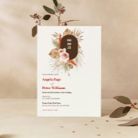 Safari woestijn Boho bloemen bruiloft uitnodiging