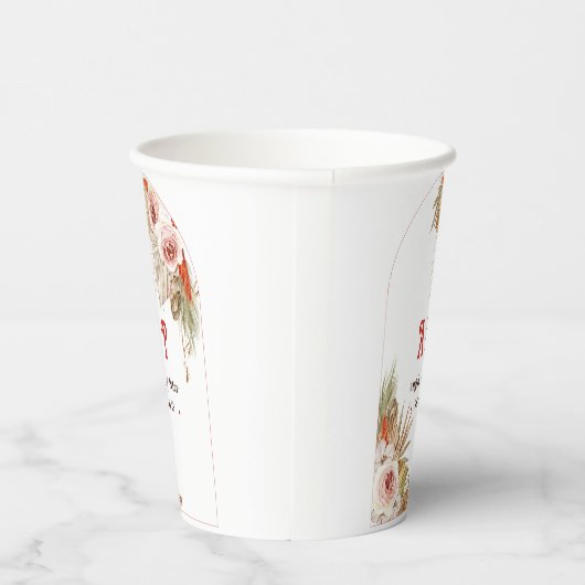 Safari woestijn Boho bloemen bruiloft uitnodiging Papieren Bekers (Rechts)