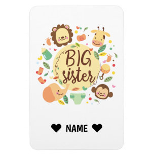 Safari Wreath Big Sister Magneet