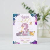 Safari Young Wild & 3 Girl Budget Foto Verjaardag (Staand voorkant)