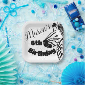 Safari Zebra Hand Drawn Party Birthday Papieren Bordje (Feest)