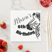 Safari Zebra Hand Drawn Party Birthday Servet (Insitu)