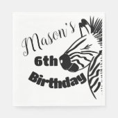 Safari Zebra Hand Drawn Party Birthday Servet (Voorkant)