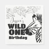Safari Zebra Hand Drawn Wild Party Birthday Servet (Voorkant)