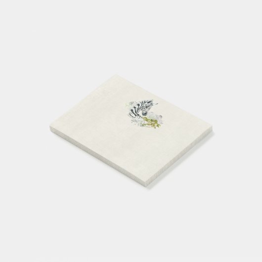 Safari Zebra met Green Savannah Tree Waterverf Post-it® Notes (Schuin)