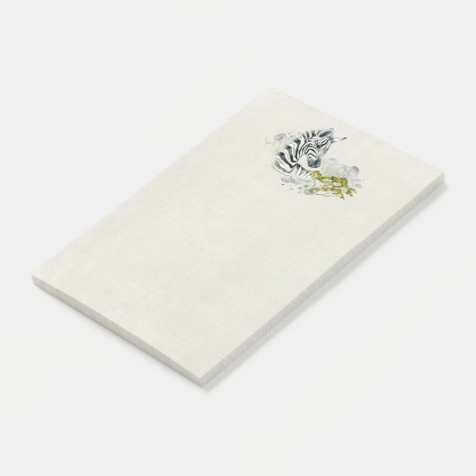 Safari Zebra met Green Savannah Tree Waterverf Post-it® Notes (Schuin)