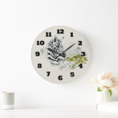 Safari Zebra met Green Savannah Trees Waterverf Grote Klok (Huis)