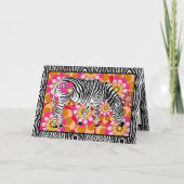 Safari Zebra met Hart en Liefde Valentijnsdag Kaart (Voorkant)