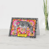 Safari Zebra met Hart en Liefde Valentijnsdag Kaart (Achterkant)