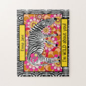 Safari Zebra met Valentijnsdag van hart en liefde Legpuzzel (Verticaal)