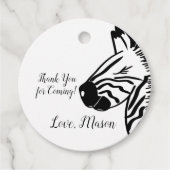Safari Zebra Party Birthday Bedankjes Labels (Voorkant)