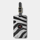 Safari Zebra Patroon Monogram Bagage Bagagelabel (Voorkant verticaal)