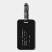 Safari Zebra Patroon Monogram Bagage Bagagelabel (Achterkant verticaal)