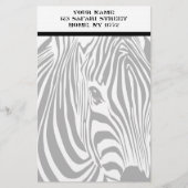 Safari Zebra Personal Stationery Briefpapier (Voorkant)