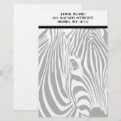 Safari Zebra Personal Stationery Briefpapier (Voorkant / Achterkant)