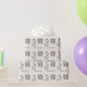 Safari Zebra Verjaardag Cadeaupapier