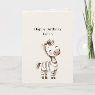 Safari Zebra Verjaardag Kaart