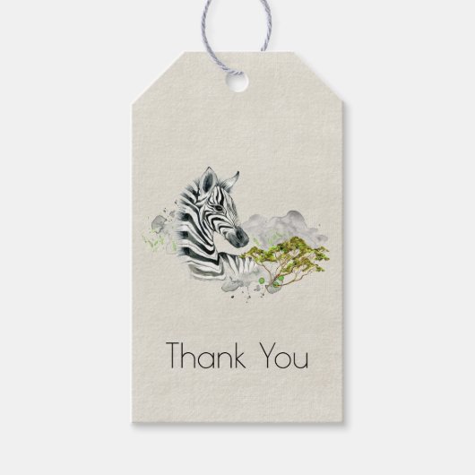 Safari Zebra Wild Exotisch Dier Dank u Cadeaulabel (Voorkant)