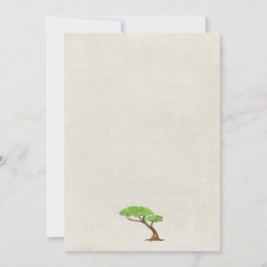 Safari Zebra Zoo Party Verjaardagsuitnodiging Kaart (Achterkant)