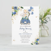 Safari-zeeschildpadden rijden op Baby shower Kaart (Staand voorkant)