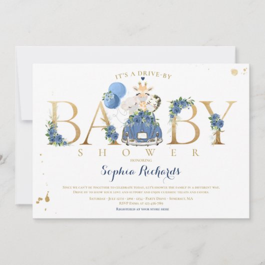 Safari-zeeschildpadden rijden op Baby shower Kaart (Voorkant)