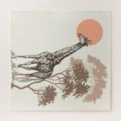 Safari Zonsondergang Giraffe Natuur landschap Legpuzzel (Horizontaal)