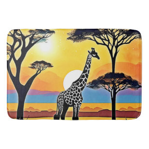 Safari Zonsondergang: Giraffe's Omhelzing Badmat