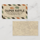 Safari Zoo African Animals Diaper Raffle Informatiekaartje (Voorkant / Achterkant)