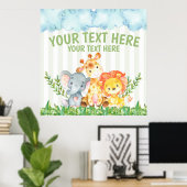 Safari Zoo Animal Poster Wall Decoration (Thuiskantoor)