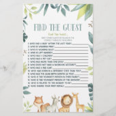 Safari Zoo Animals Vind het gast Baby shower spel Briefpapier (Voorkant)