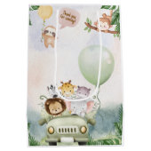 Safari Zoo Birthday Medium Gift Bag Medium Cadeauzakje (Achterkant)