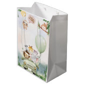 Safari Zoo Birthday Medium Gift Bag Medium Cadeauzakje (Achterkant Gekanteld)