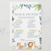 Safari Zoo Dier Wat is er in Purse Baby shower spe Briefpapier (Voorkant / Achterkant)