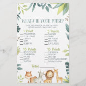Safari Zoo Dier Wat is er in Purse Baby shower spe Briefpapier (Voorkant)